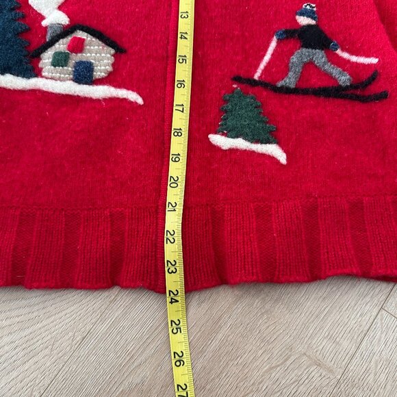 Novelty Wool Cottage Apres Ski Nordic Christmas Cardigan Sweater - Picture 15 of 15